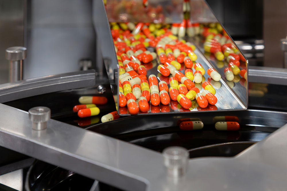 Pills being manufactured