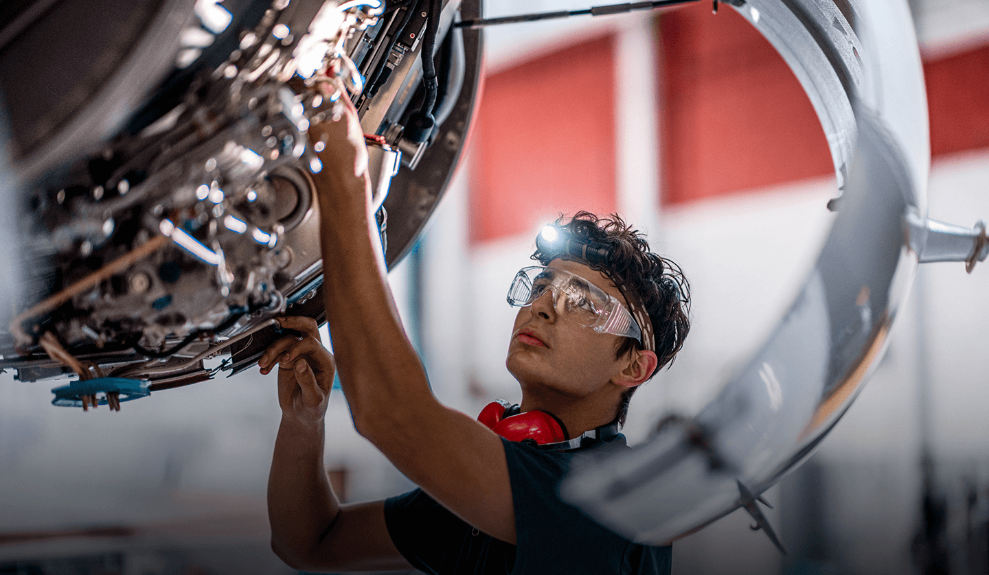 Person manufacturing an engine